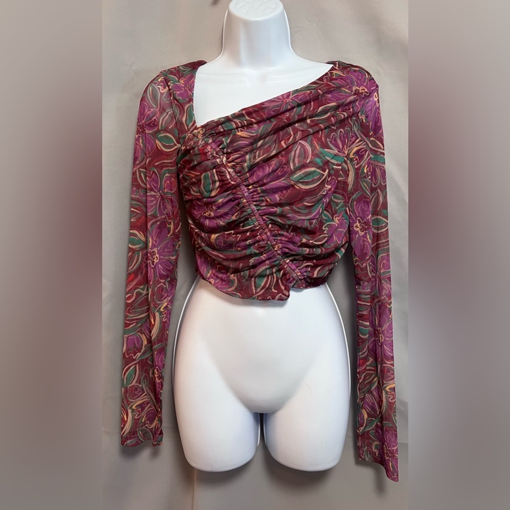 FREE PEOPLE Women’s Supernova Mesh Crop Top  Summer Nights Sz Medium‎